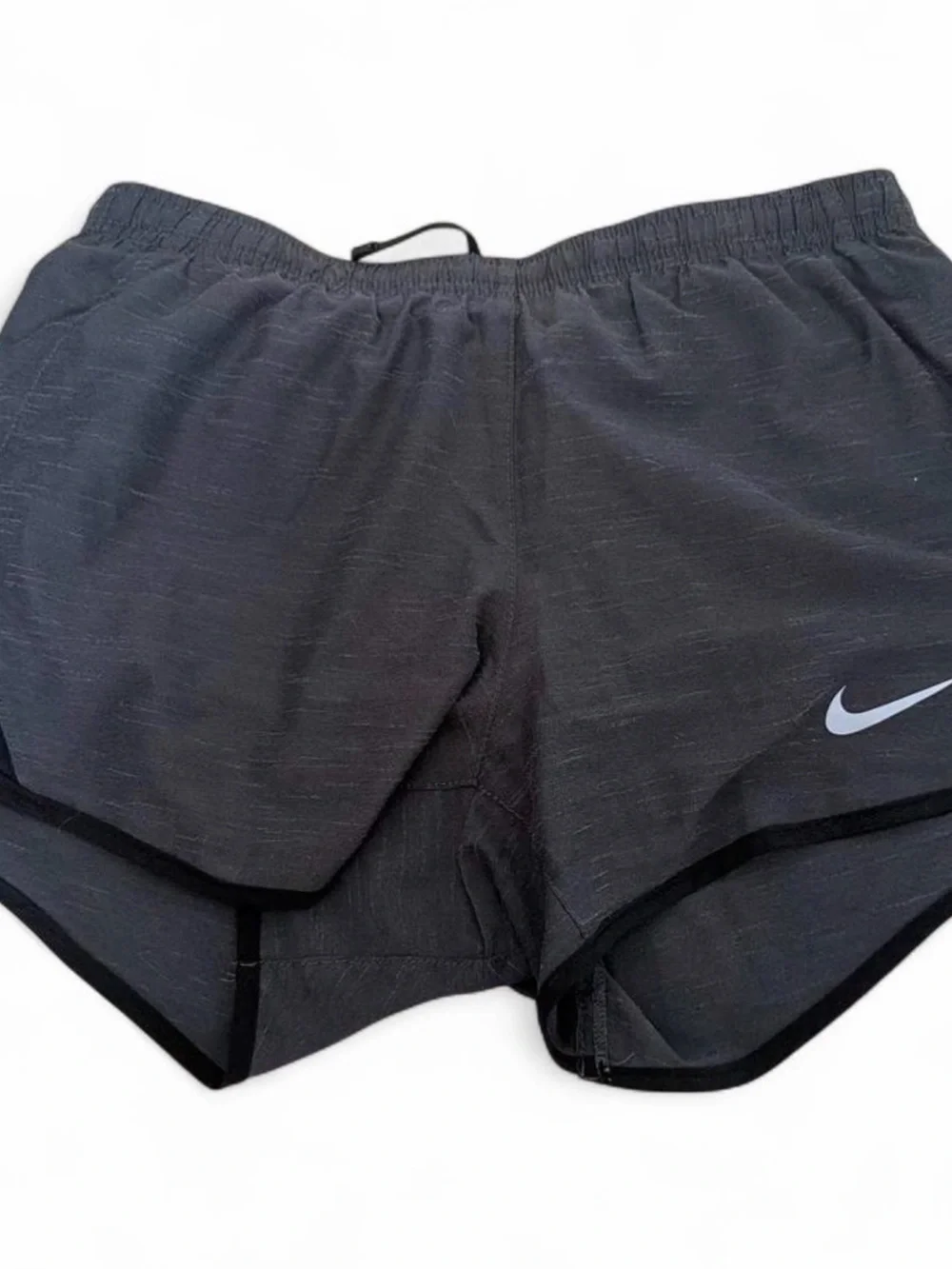 Nike Women's Dark Gray Athletic Shorts with Reflective Swoosh